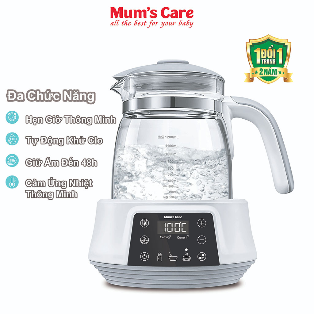 [BH 24 THÁNG 1 ĐỔI 1] Máy Đun và Hâm Nước Đa Năng Điện Tử Mum's Care Quick Smart